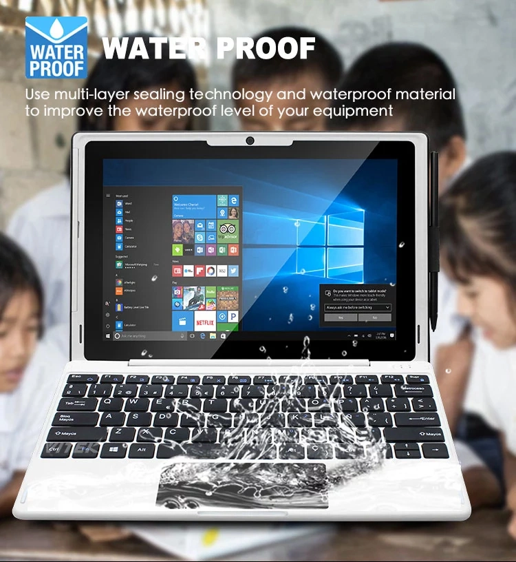 10.1 Inch Educational 2 in 1 School Children Student Learning Rugged Laptop Notebook