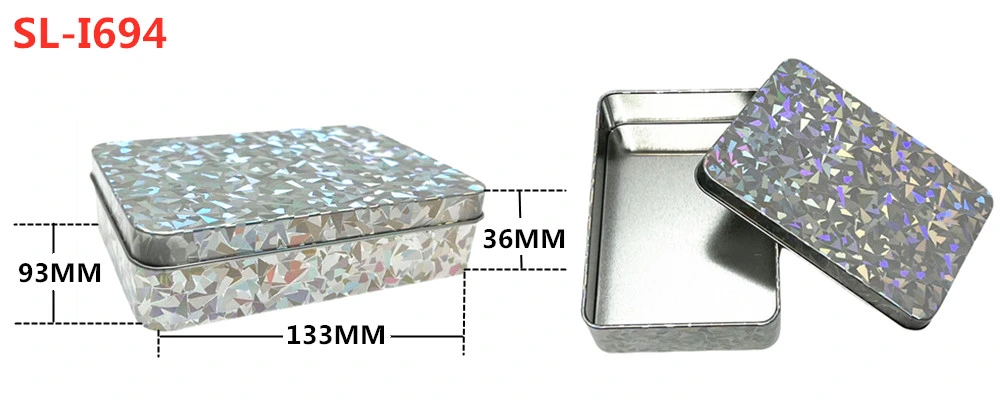 China&prime;s Factories Custom Laser Print Small Tin Case Rectangle Metal Tin Box Gift Tin Box Packaging with Lid