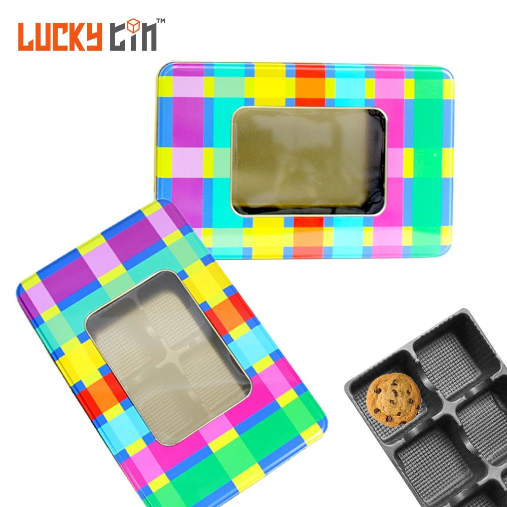 Factory Wholesale Tinplate Biscuit Storage Container Round Metal Box/Can Christmas Cookie Tin Jar Packaging