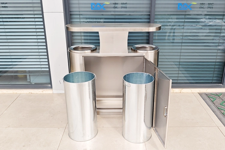 Outdoor Stainless Steel Two Kinds of Large Capacity High-End Trash Can