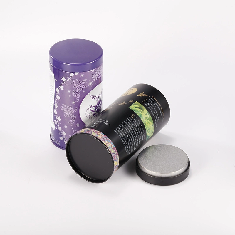 Custom Round Tall Coffee Bean Tin Cans 50g Tea Packaging Tin Container
