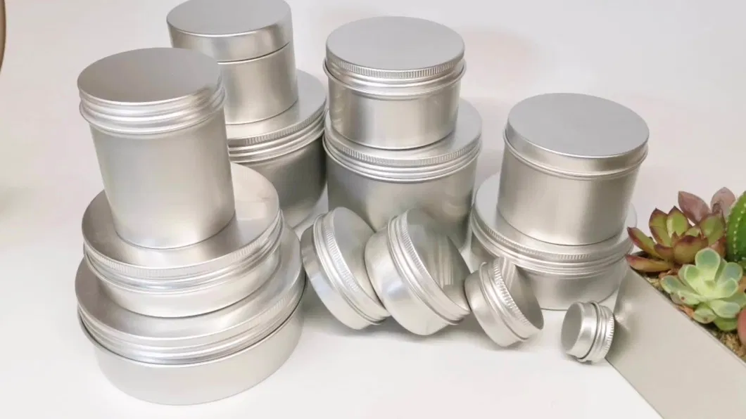 Wholesale 2 Oz 60g Silver Metal Cans Lip Balm Tins Cosmetic Skin Care Aluminum Jar