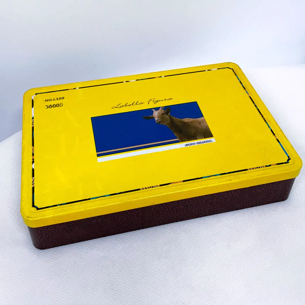 Factory Custom Rectangular Biscuit Tin Box Food Grade Packaging Metal Box