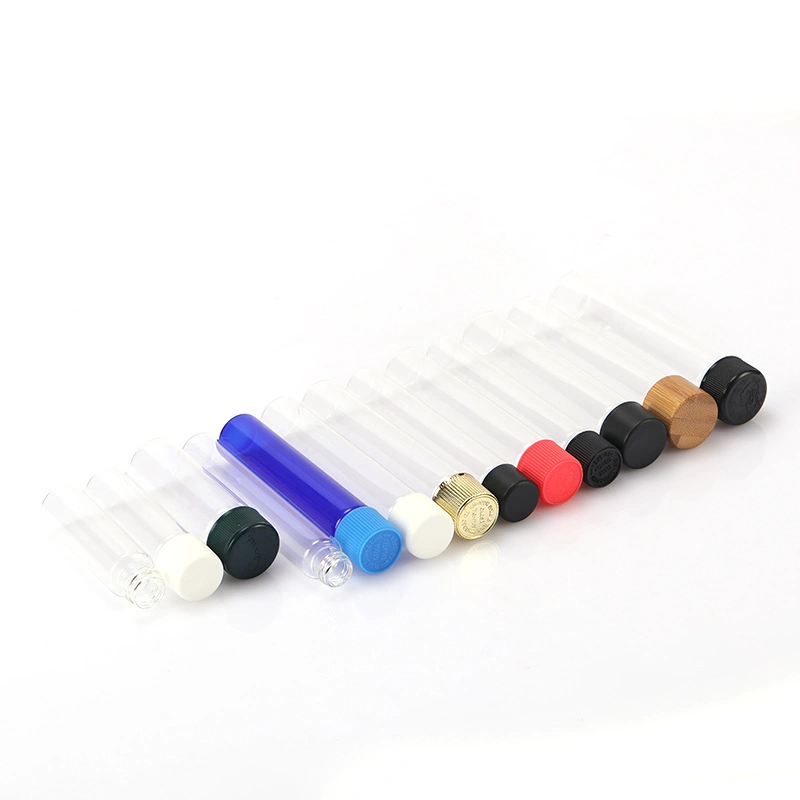 Childproof 98mm 115mm 120mm Clear Test Tube Custom Child Resistant Cigar Pre Rolled Glass Tube with Childproof Cap for Cones