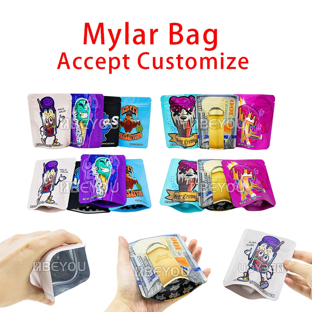 3.5g Mylar Bag Tobacco Storage Sealed Aluminum Foil Packaging Stands up OPP Pouches Customize