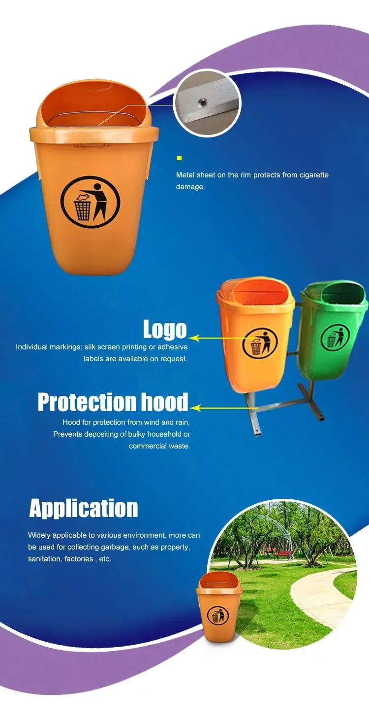 50 Liter Small Twins Double Cheap Standing Recyclable Plastic Waste Bin Dustbin Garbage Container 13 Gallon Trash Can
