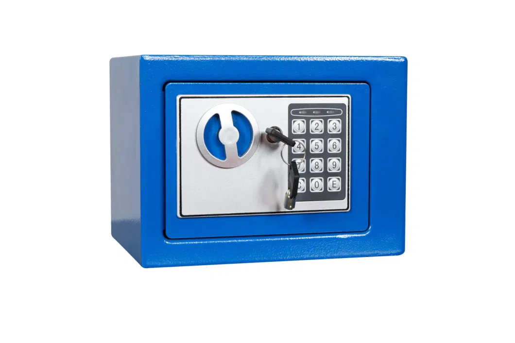 Customized Cheap Blue Hotel Home Office Small Metal Electrical Safe Box