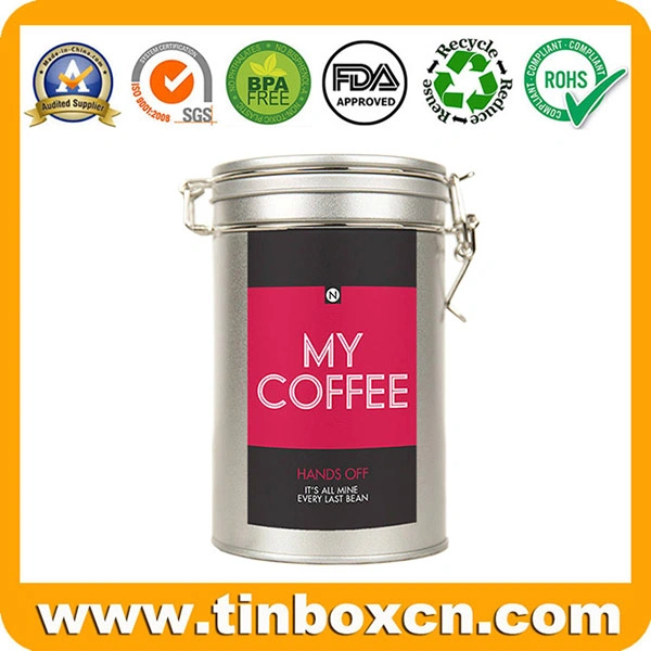 Empty Round Food Packaging Box Metal Coffee Tin Container
