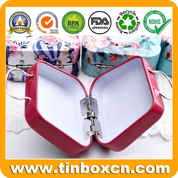 Handbag Shape Mini Small Handle Tin Case Metal Storage Box