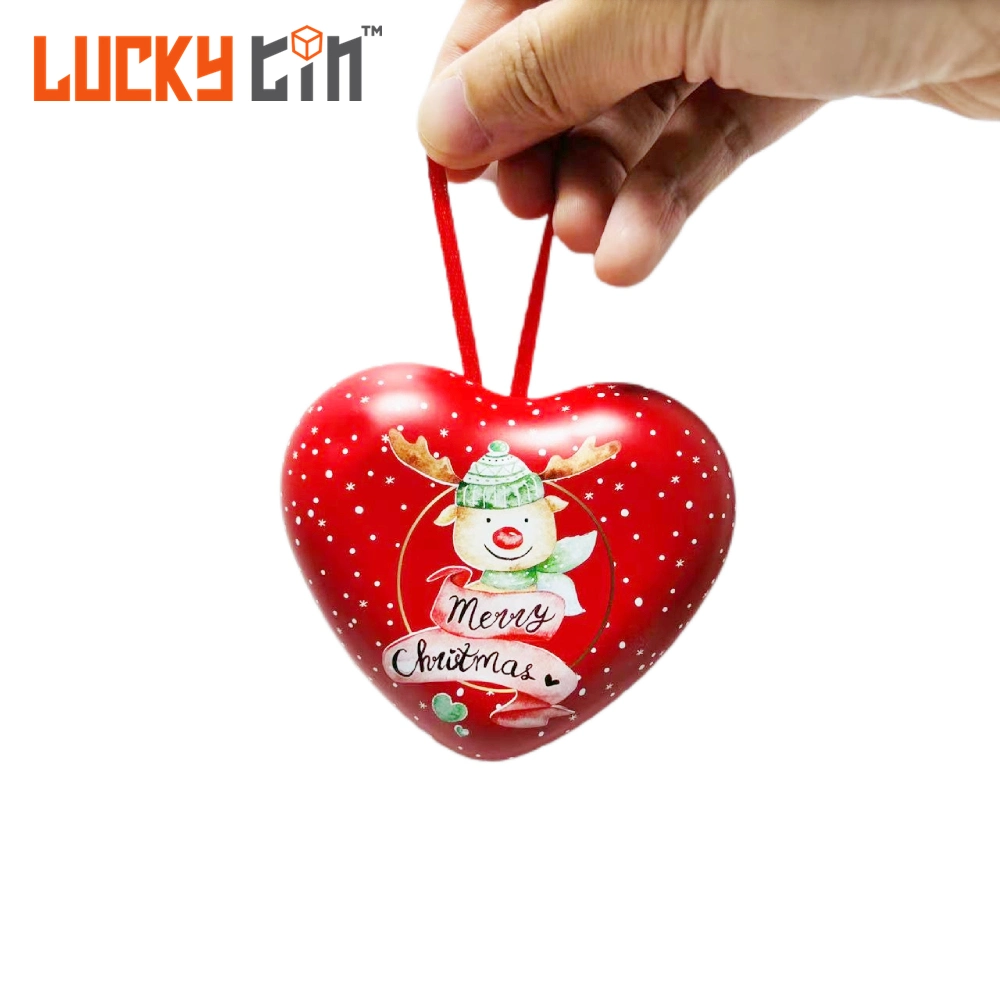 Custom Tinplate Valentine Day Packaging Black Heart Shaped Metal Box Food Packaging Vold Tin Jar