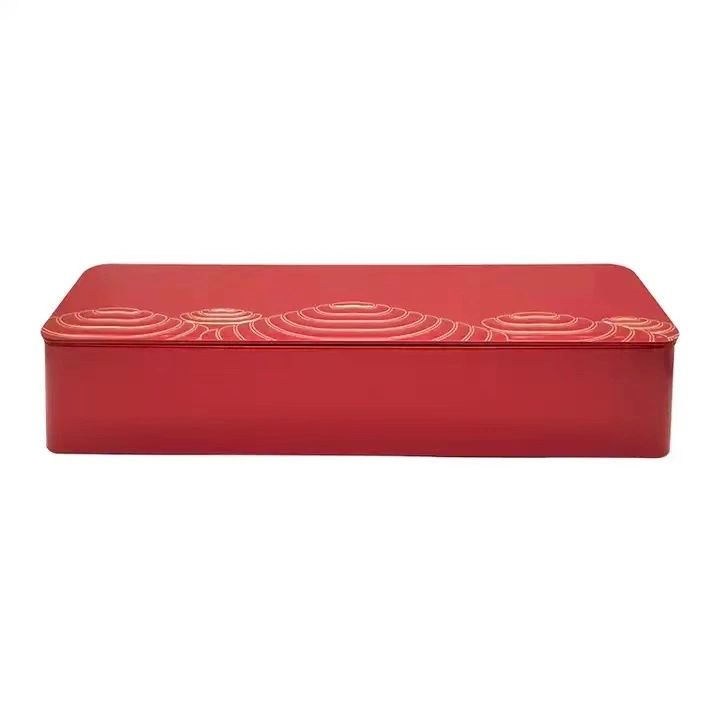 Solid Color Recyclable Food Grade Tinplate Biscuit Tea Boxes Large Tin Box