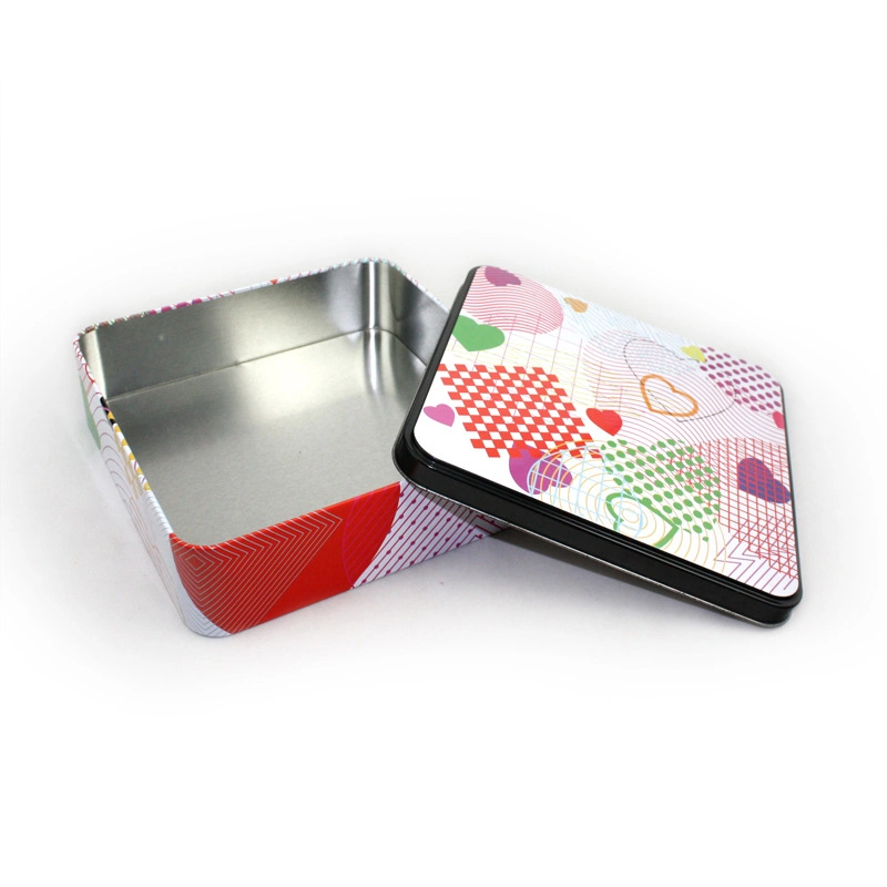 Custom Square Biscuit Cookie Packaging Health Products Storage Metal Gift Tin Box