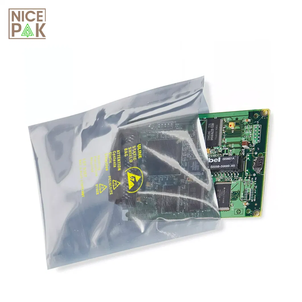 Metal-in ESD Shielding Moisture Barrier Bag Mbb with Zipper for Sound Card/Hard Disk/PCB Packaging