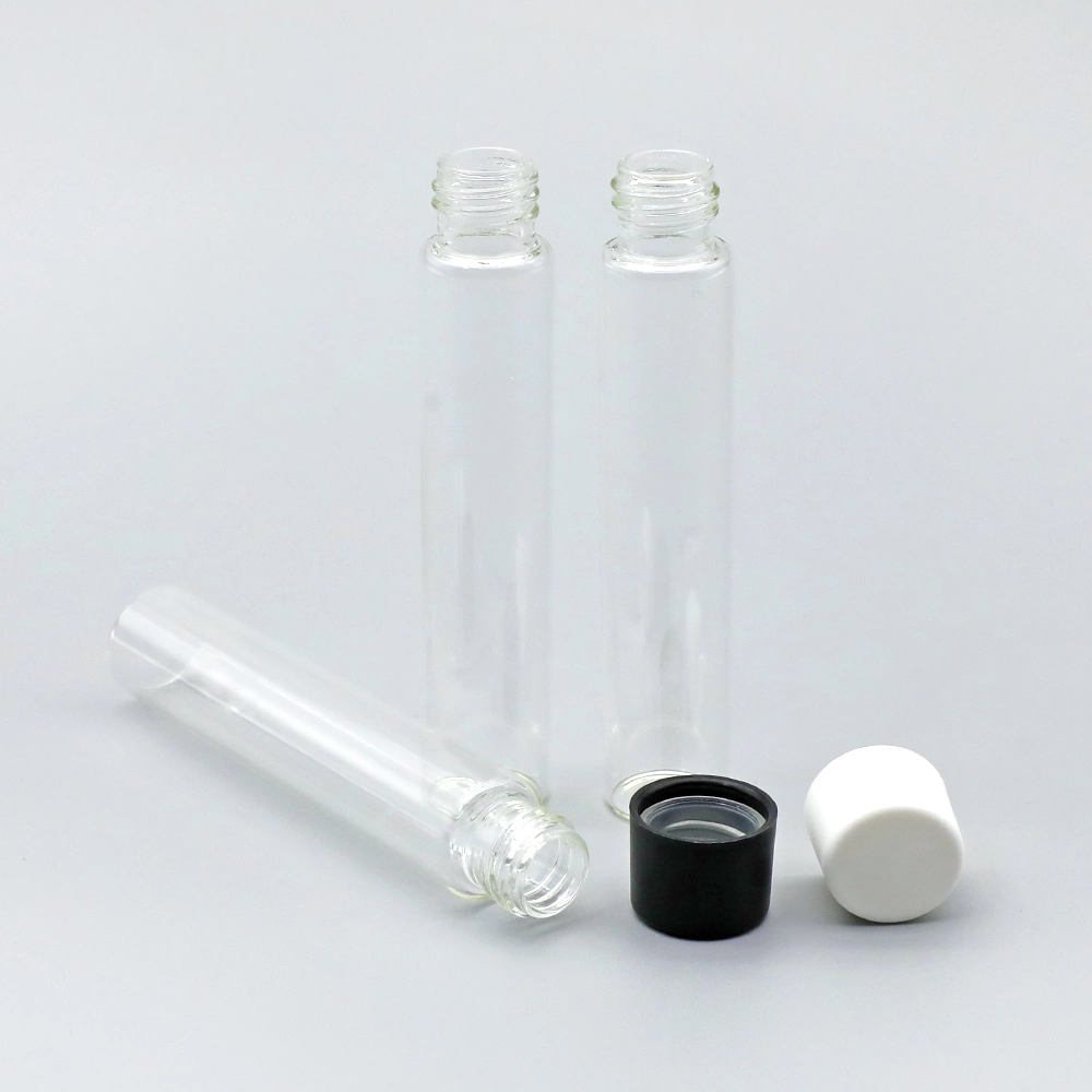 100mm 110mm 116mm 120mm Food Grade Clear Frosted Pre Packaging Rolled Tube 118mm Clear Glass Tube with Childproof Cap