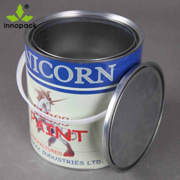 3 Liter Small Metal Tin Can with Snap on Lid for Chemical or Grease Use