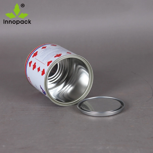 1L Printed Cycle Round Metal Tin Can with Lid