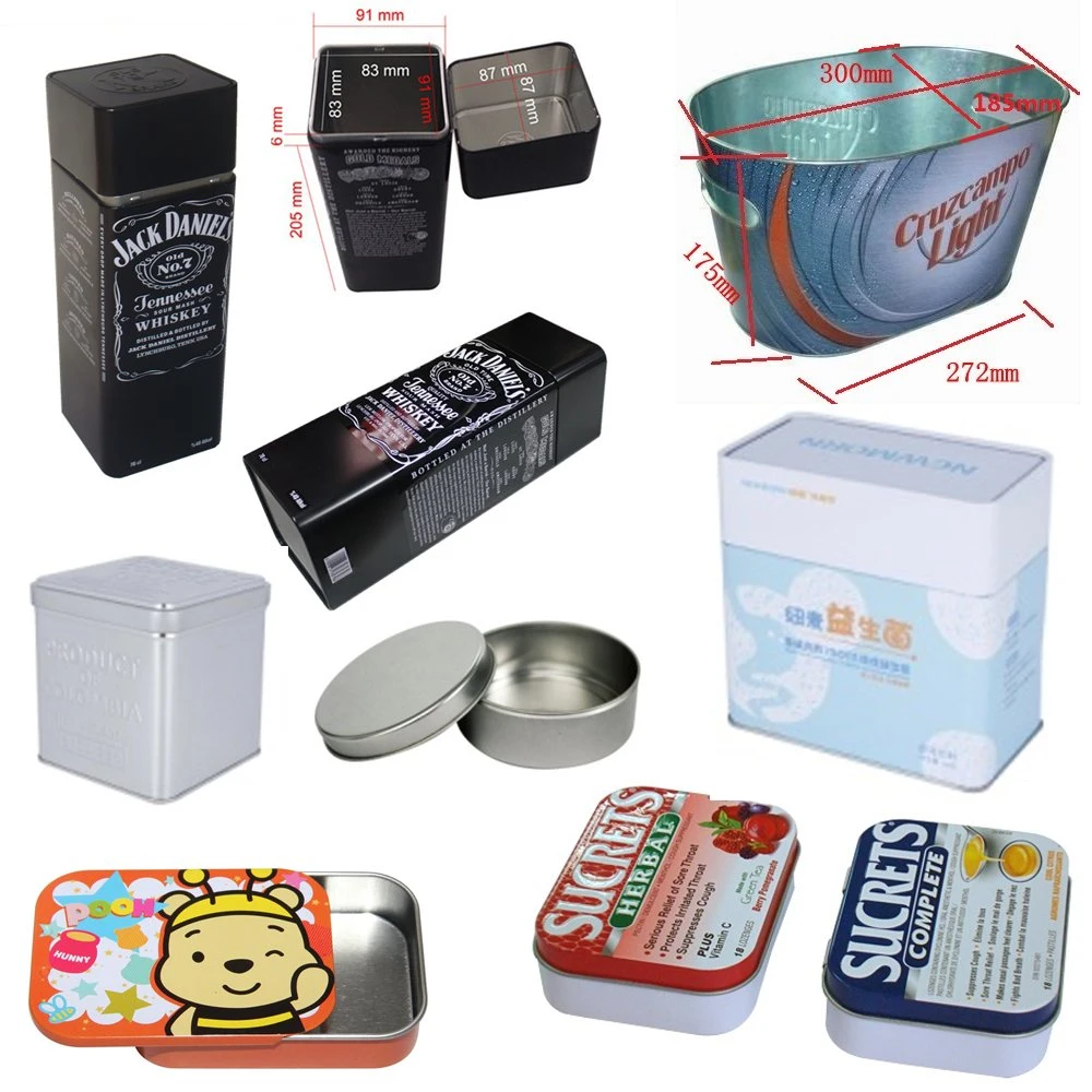 Custom Tin Box Tin Can Tinplate Square Tea Container Tin Gift Box Packaging Metal Tin Can Tin Packaging Metal Packaging Tinplate Packaging for Candies Medical