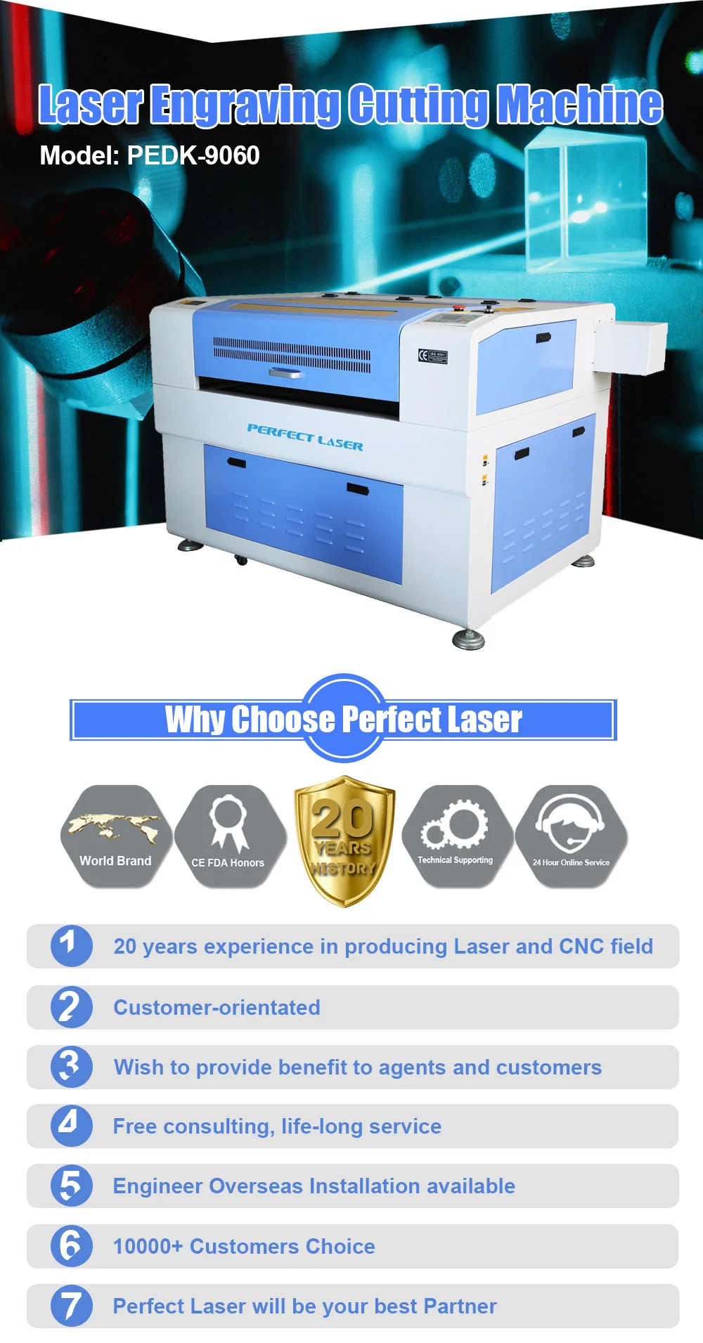 Laser Cutting Engraving Machine Acrylic/Plastic/Wood /PVC Board/Plastic