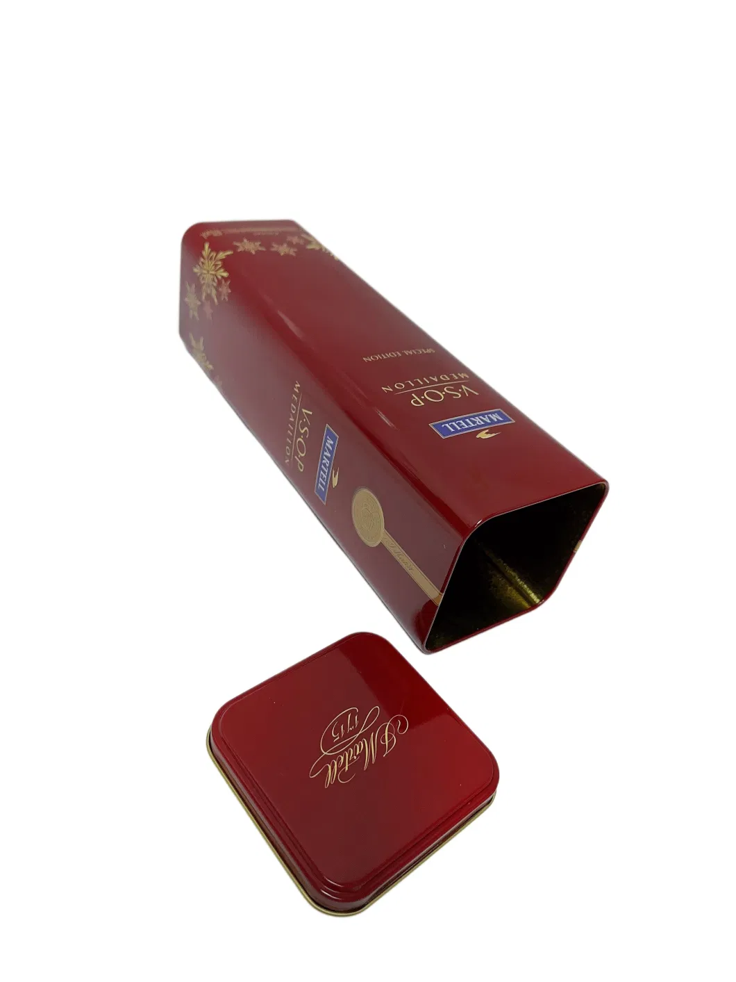 Square Shape Wine Liquor Tin Box Metal Tin Bottle Wine Tin Can Gift Packaging Tin Box
