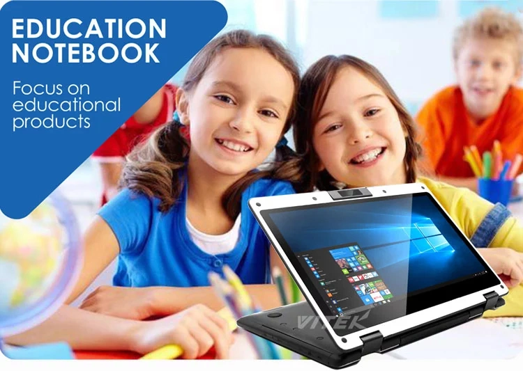 10.1 Inch Educational 2 in 1 School Children Student Learning Rugged Laptop Notebook