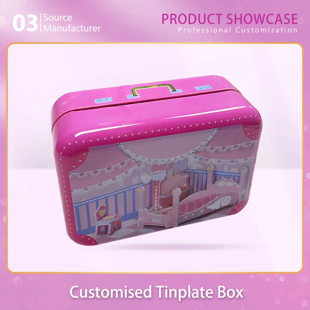 New Cute Cartoon Christmas Gift Wrapping Birthday Candy Tin Box