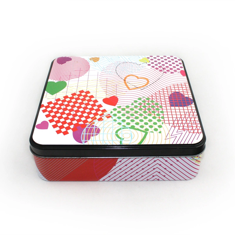 Custom Square Biscuit Cookie Packaging Health Products Storage Metal Gift Tin Box