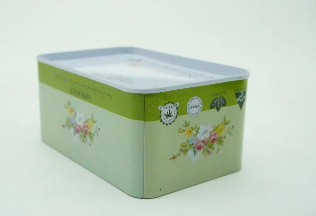 Colorful Flower Soap Rectangle with PVC Window Small Metal Tin Box