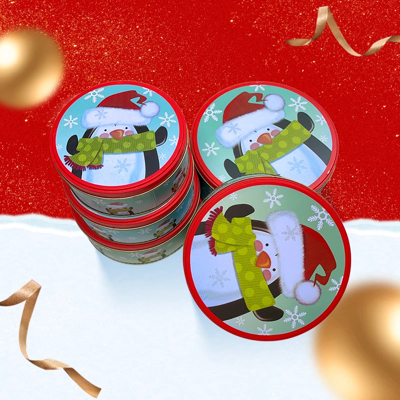 Cartoon Santa Claus Candy Ornaments in Tin Box Tinplate Material