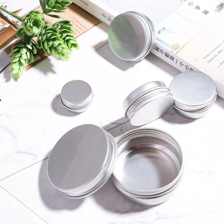China High Quality Silver Aluminum Jars Cosmetic Round Metal Tin Box