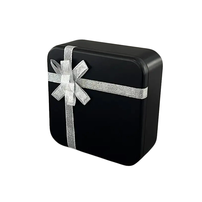 Wholesale Square Decorative Metal Tin Valentine&prime;s Day Gift Box with Bow Lid