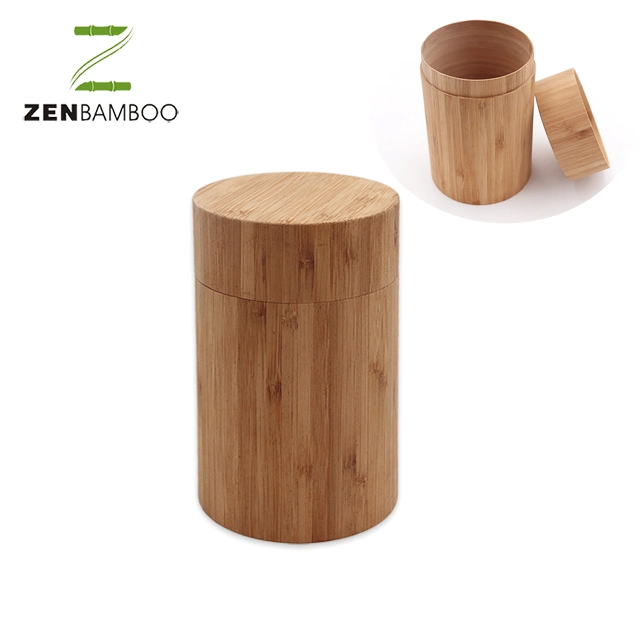 Bamboo Jar Custom Logo Size Eco Friendly Wood Tin Can