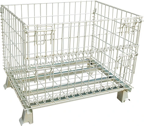Box Nestable High Quality Warehouse Roll Mesh Small Steel Cage Wire Cage Industrial Metal Cage Storage Container