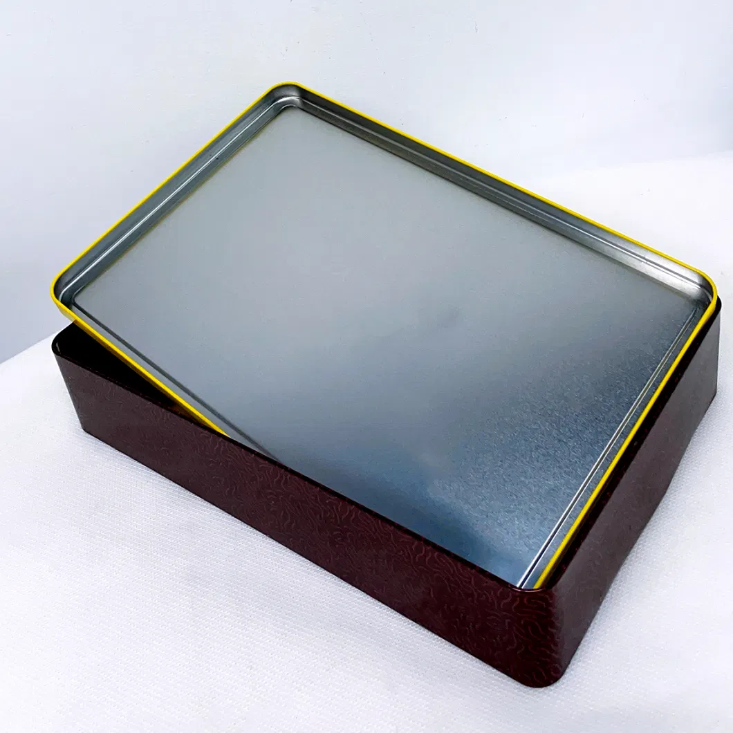 Factory Custom Rectangular Biscuit Tin Box Food Grade Packaging Metal Box