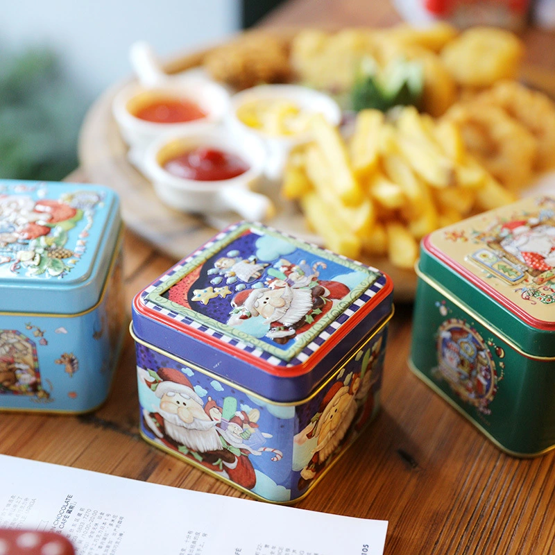 OEM Set of 12PCS Christmas Tinplate Candy Box Xmas Gift Box Tin Box for Candy Cookies