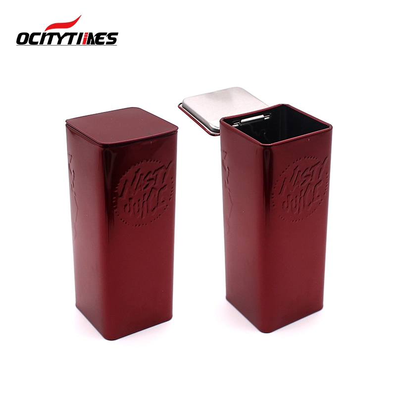 Online Wholesale High Quality Eco-Friendly Luxury Purple Metal Tin Storage Container Packaging with Lid