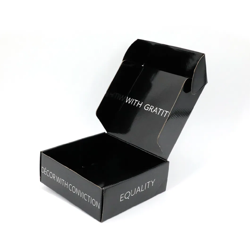 Black Personalized E-Commerce Cardboard Paper Packaging Corrugated Shipping Mailer Box