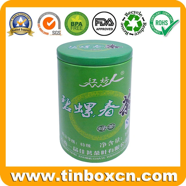 Custom Round Metal Can Tea Caddy Tin Box for Food Container