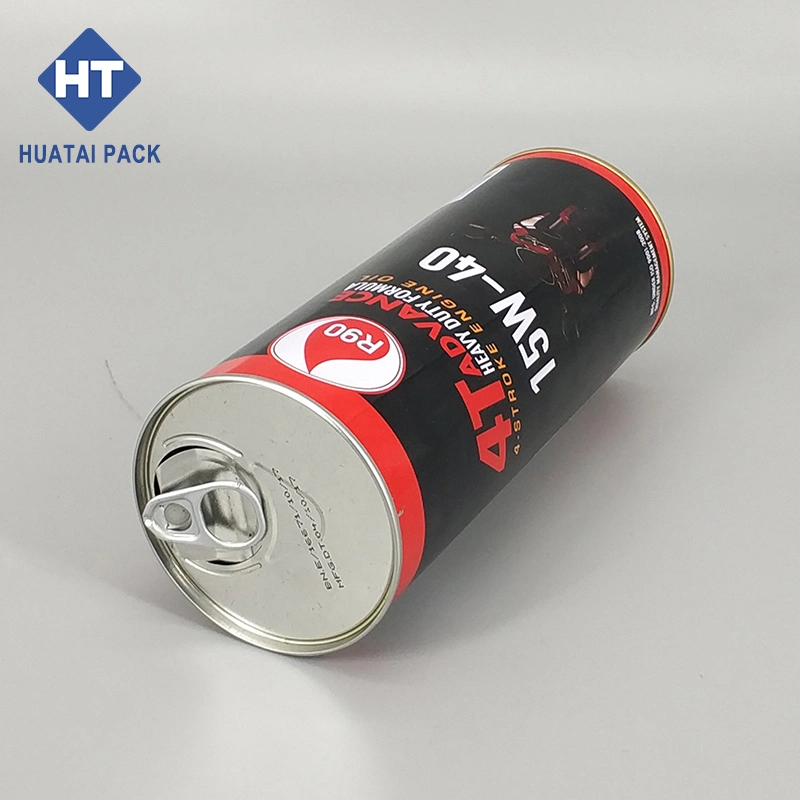 0.8L 1L Round Empty Tin Can for Motorcycle Oil Packaging