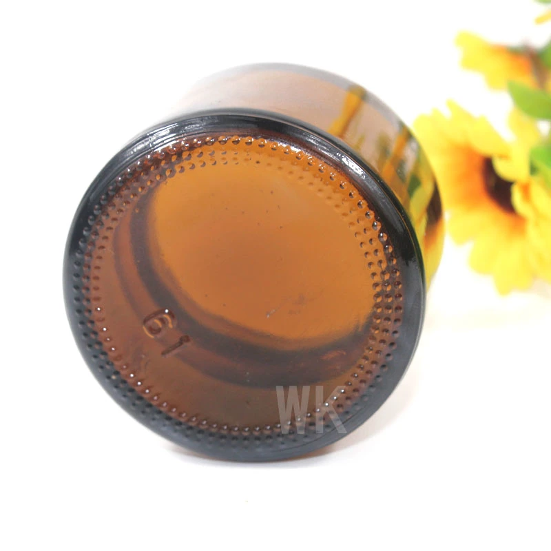 Empty 30ml 60ml100ml Amber Round Glass Candle Jar Container with Metal Lid Candle Glass Jar