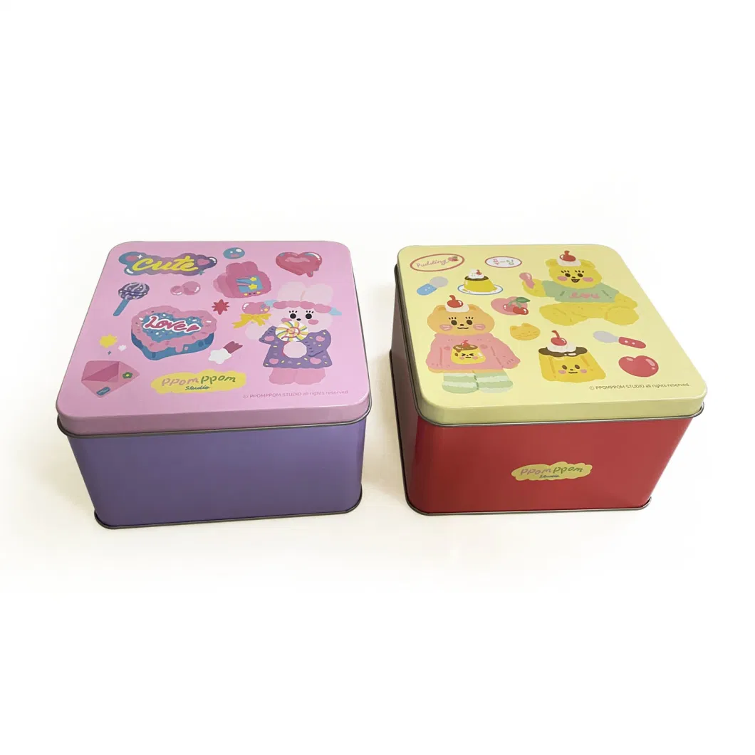 Square Large Size Can Tea Candy Cookies Toys Tin Box