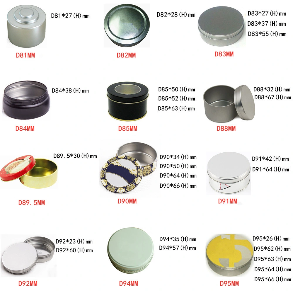 Custom Printed Tinplate Packaging Food Grade Metal Round Box Colorful Gift Tin Cans for Crafts