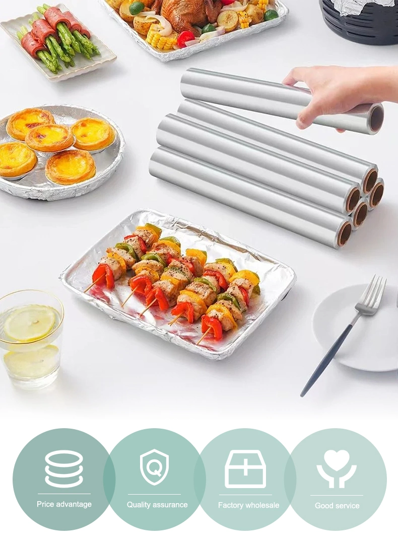 Disposable Household Kitchen Tin Foil Paper Roll for Food Packing Aluminum