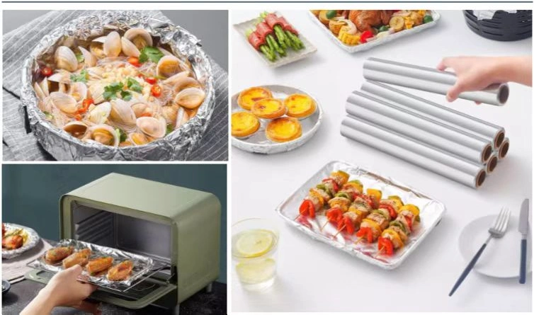 Heavy Duty Kitchen Alu Aluminum Foil Price in Oven 8011 3003 O Temper Colored Thick Tin Foil Roll in Microwave for Food Packaging