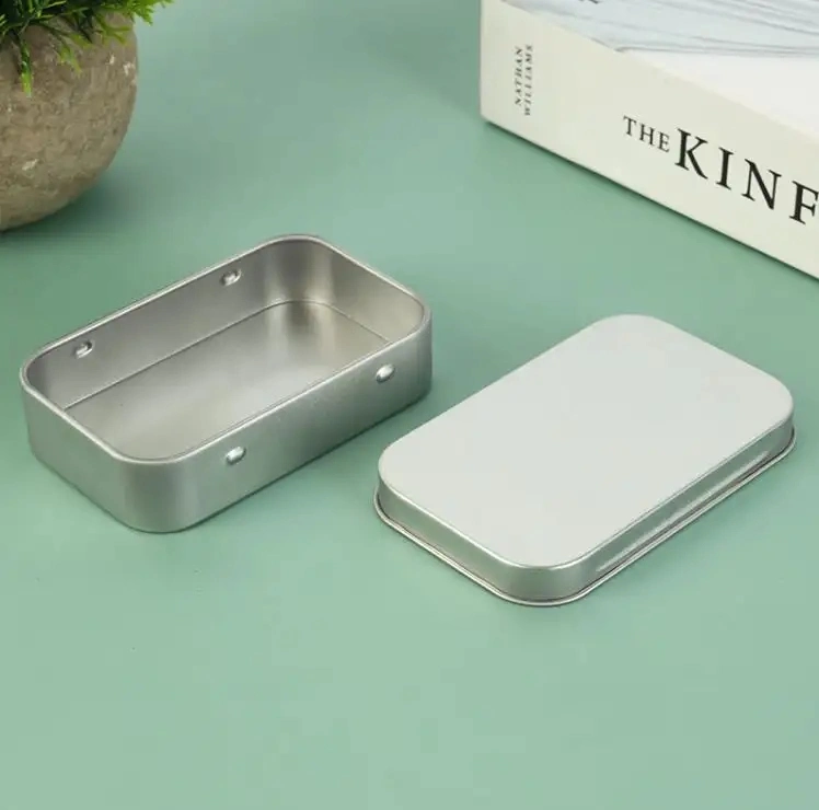 Custom Small Rectangular Mint Packaging Home Storage Metal Tinplate Box