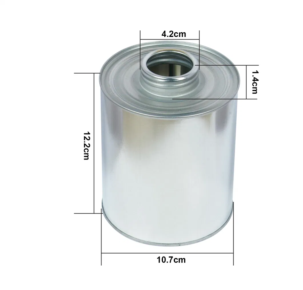 4oz, 8oz, 16oz, 32oz Empty PVC/ UPVC/ CPVC Glue Monotop Tin Can, Screw Top Round Metal Tin Can with Ball Dauber.