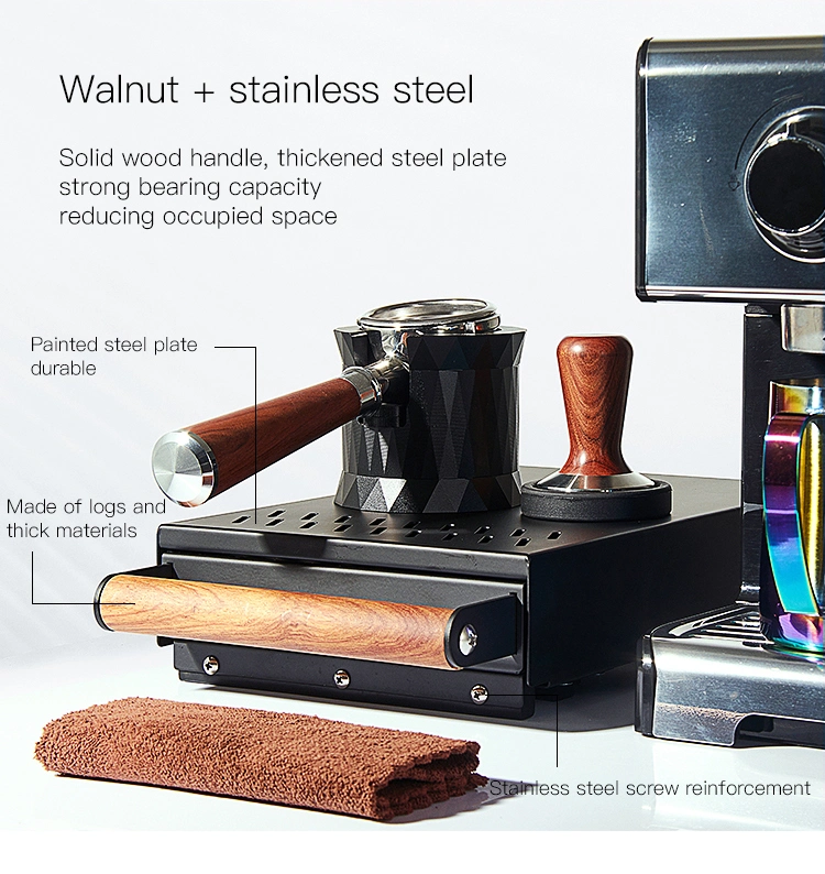 Barista Tools Coffee Grounds Wood Handle Stainless Steel Drawer Knock Box