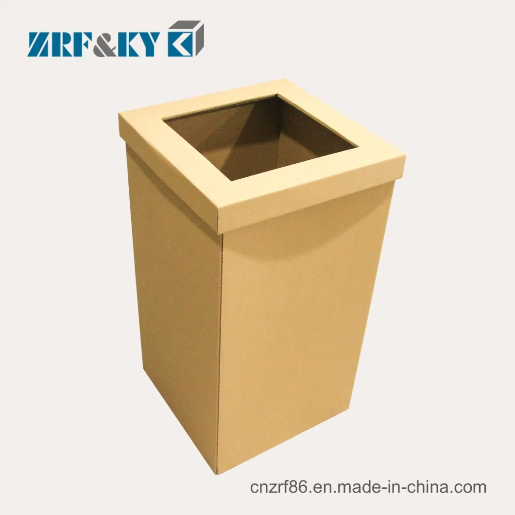 Custom Eco-Friendly Disposable Corrugated/Cardboard Waste Paper Bins/Trash Cans Garbage Can