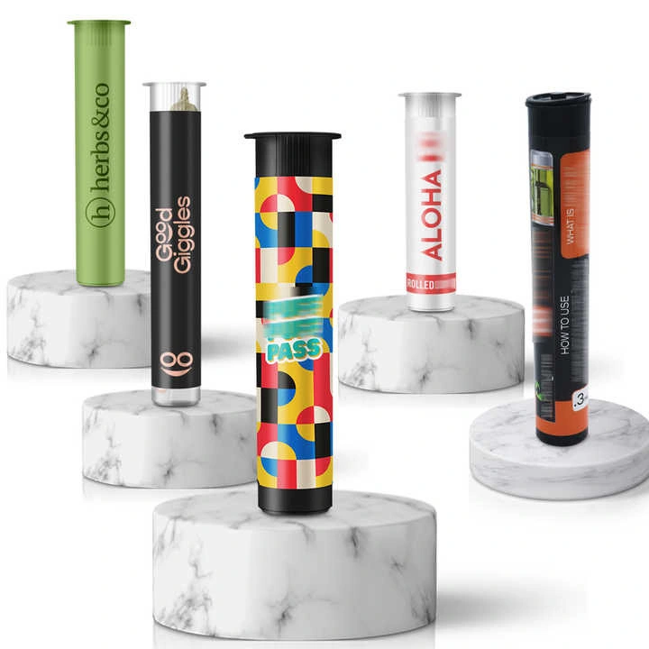 Child Resistant Tubes 78mm 98mm 116mm Custom Logo Pop Top Containers Smell Proof Tubes