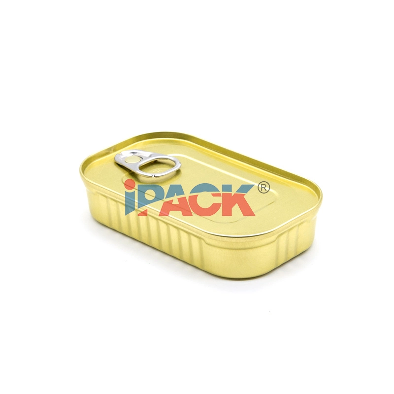 311#Metal Packaging Manufacturer Empty Food Grade Tin Cans Rectangular 1/4 Club Can for Sardine Fish