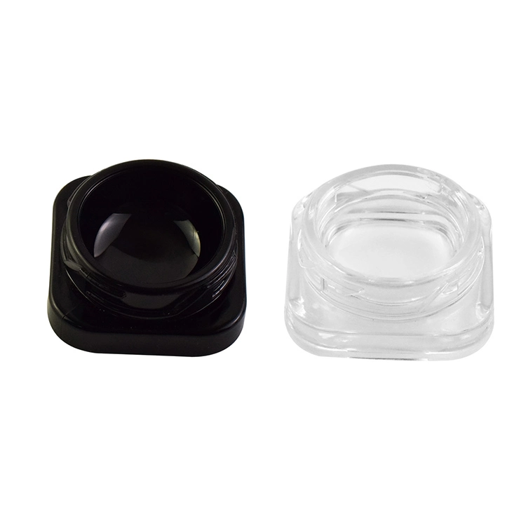 5ml 9ml Mini Childproof Concentrate Glass Container Square Black Jar